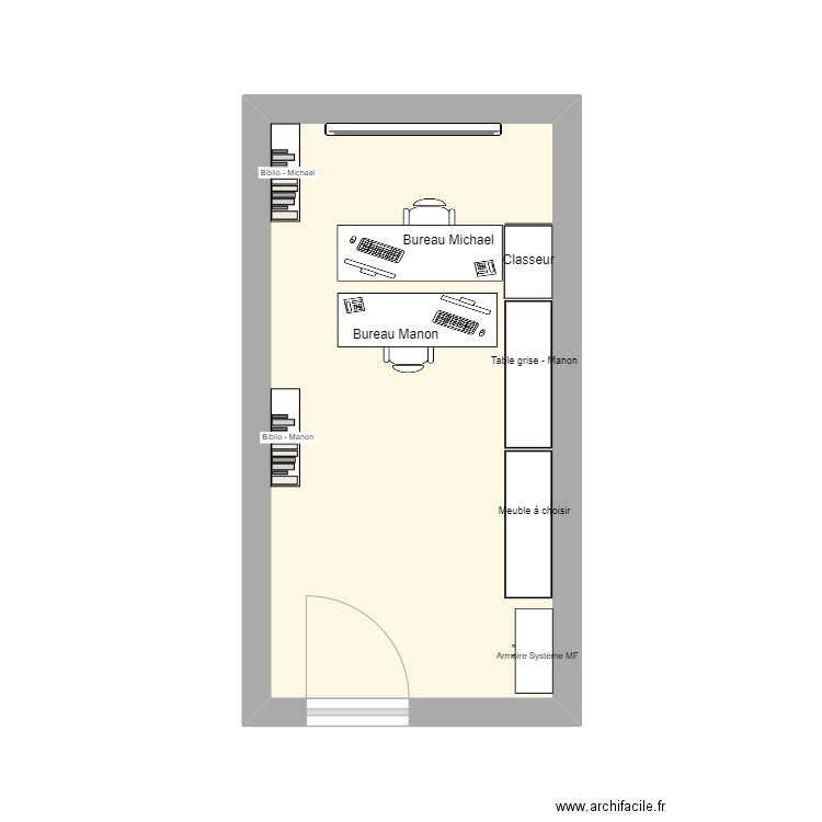 Plan bureau Manon et Michael-Philip 123. Plan de 1 pièce et 14 m2