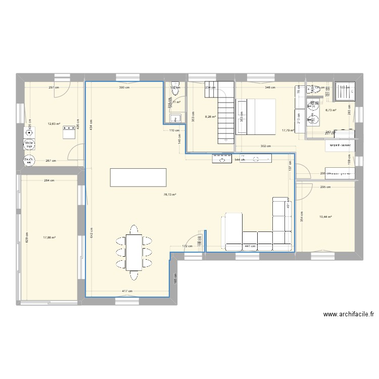 Maison de Saint Agathon futur bis. Plan de 8 pièces et 152 m2