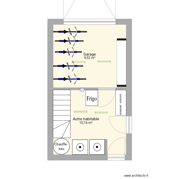 buanderie. Plan de 0 pièce et 0 m2