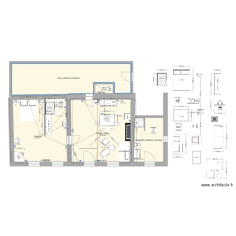 Plan Elec Pascal. Plan de 5 pièces et 108 m2