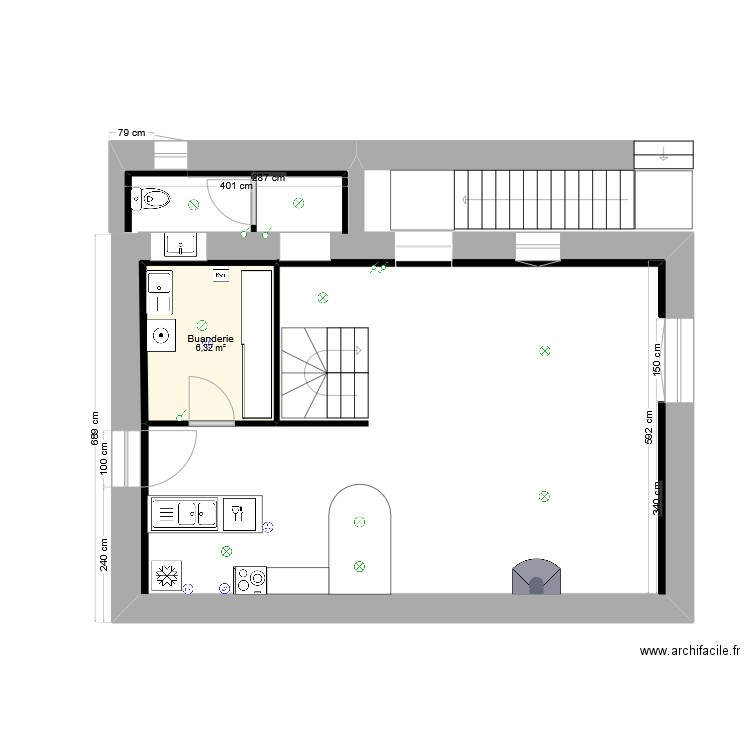 petite maison 1. Plan de 1 pièce et 6 m2