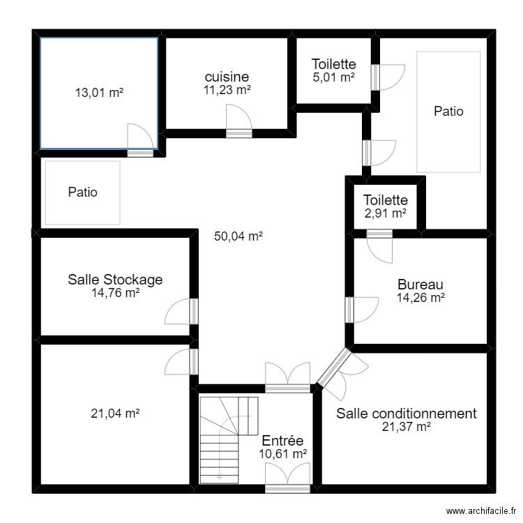 plan ETPA. Plan de 11 pièces et 183 m2