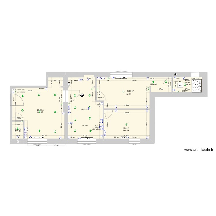 sso electrique 3. Plan de 6 pièces et 69 m2