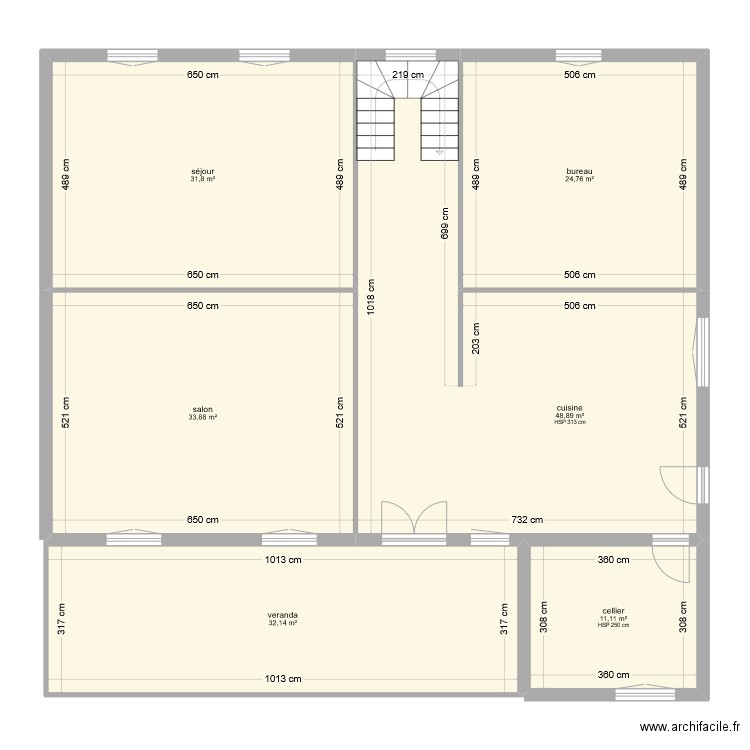 OSSARD . Plan de 6 pièces et 183 m2