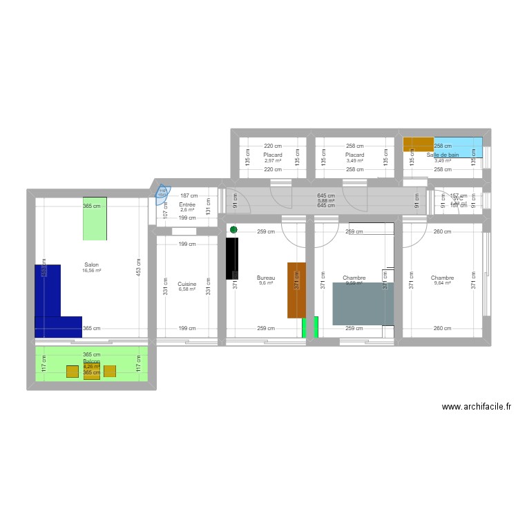 HOME2. Plan de 12 pièces et 76 m2