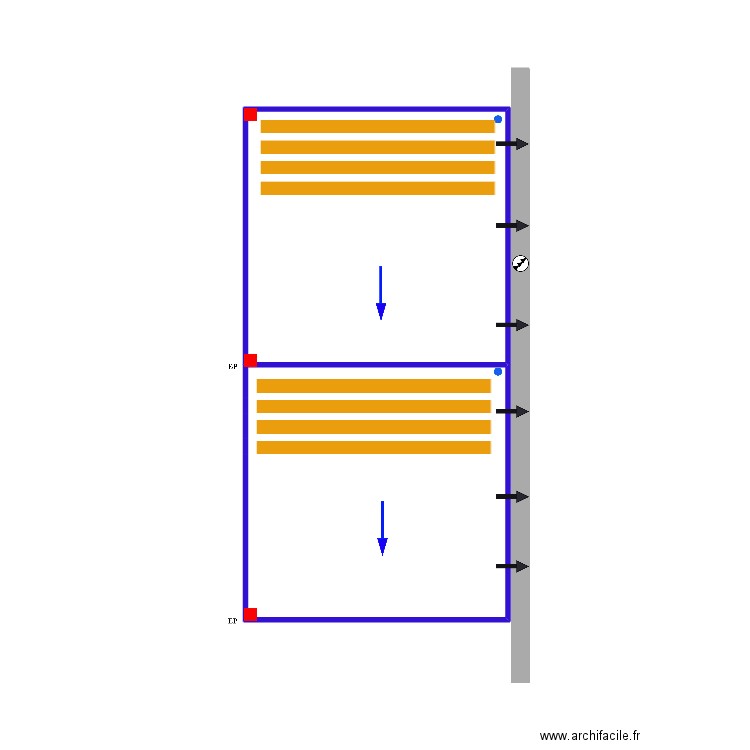 TIBALDI. Plan de 2 pièces et 28 m2