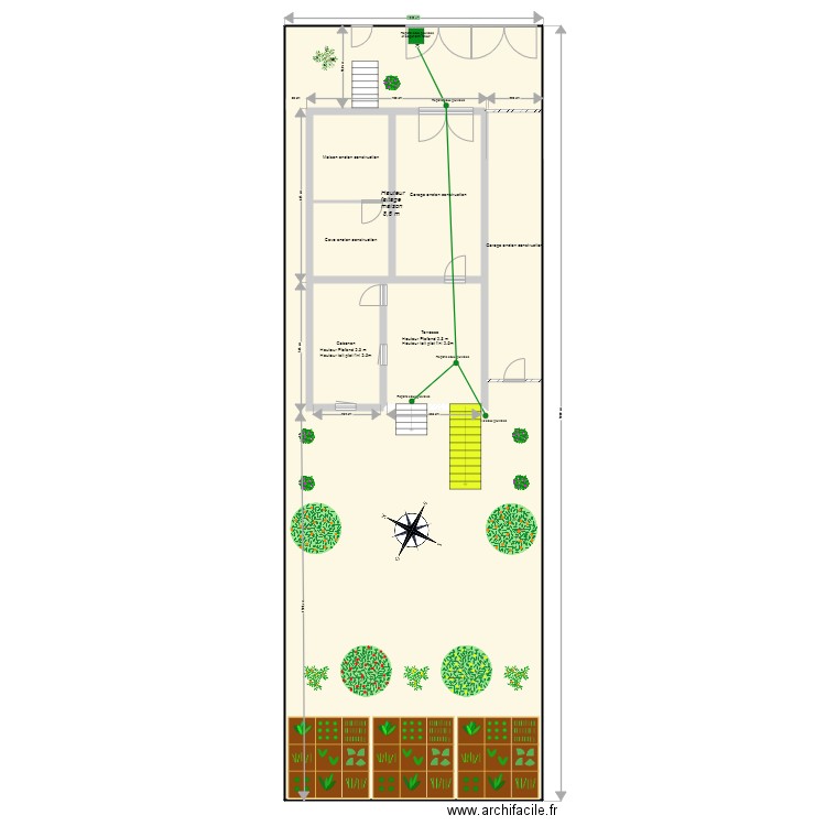 Plan de Masse apres travaux escalier. Plan de 7 pièces et 282 m2