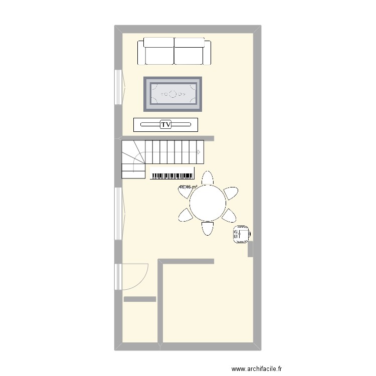 KAR. Plan de 1 pièce et 46 m2