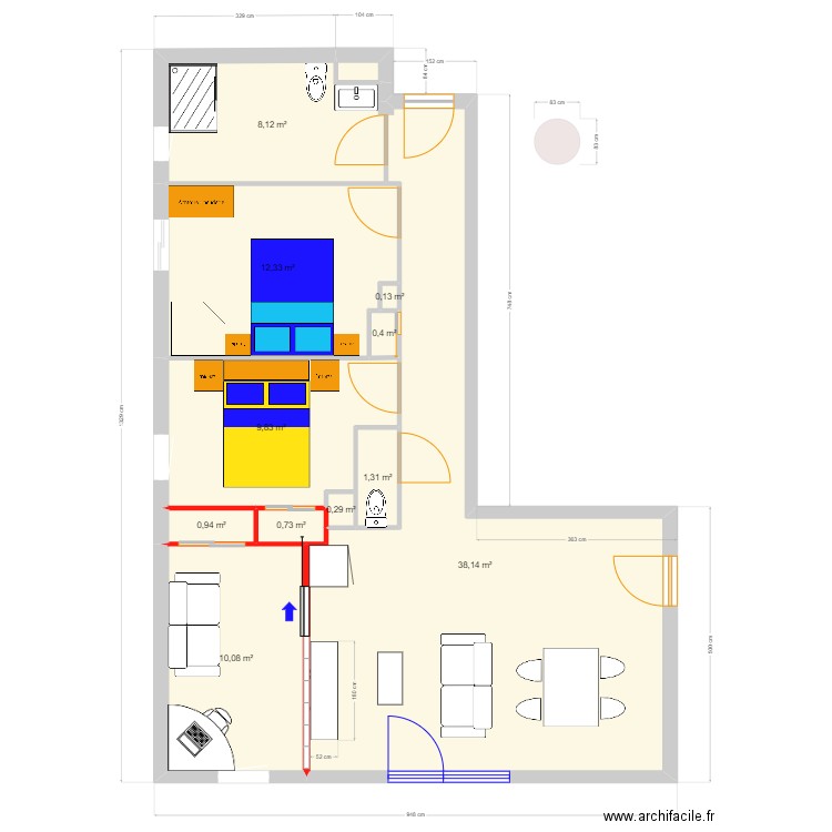 Déville. Plan de 12 pièces et 83 m2