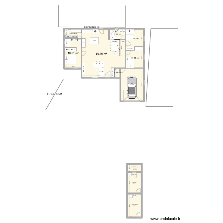 25 Alpy. Plan de 11 pièces et 158 m2