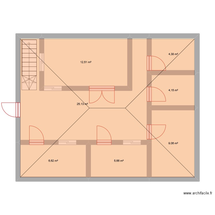 plan du maison de waqar. Plan de 7 pièces et 68 m2