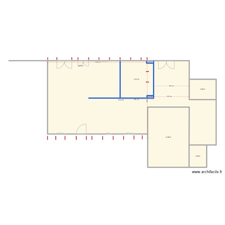 grenay poulieu ORIGINAL plus poteaux métalliques. Plan de 7 pièces et 176 m2