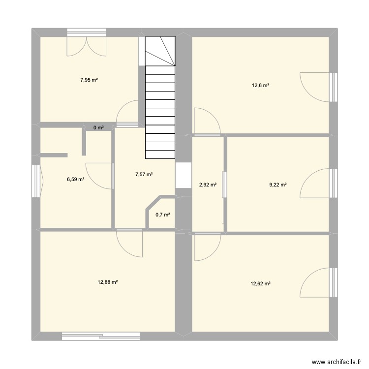 TEST cloison. Plan de 10 pièces et 73 m2