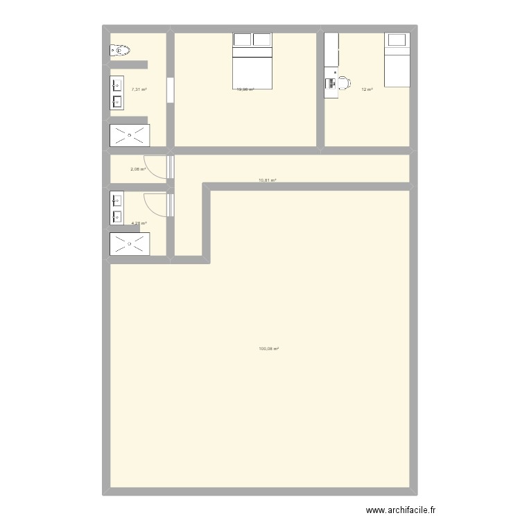 Maison . Plan de 7 pièces et 157 m2