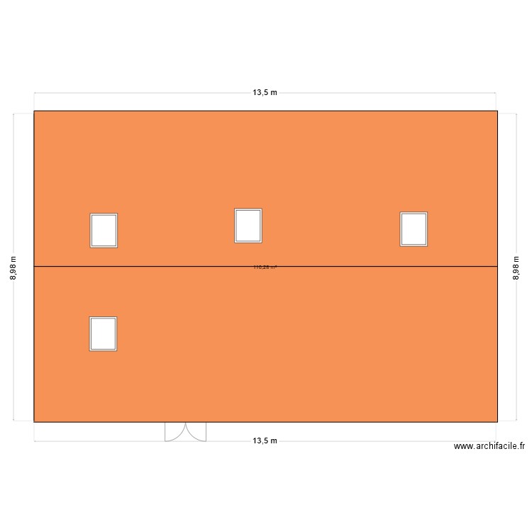 Neuilly2. Plan de 1 pièce et 110 m2