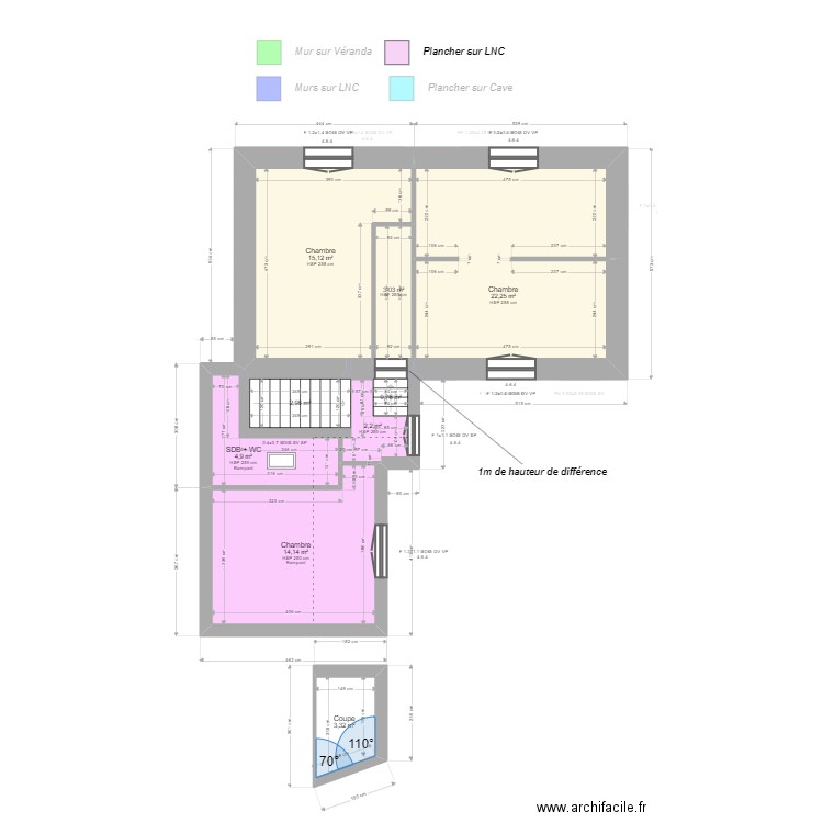 ML24009617 . Plan de 14 pièces et 112 m2