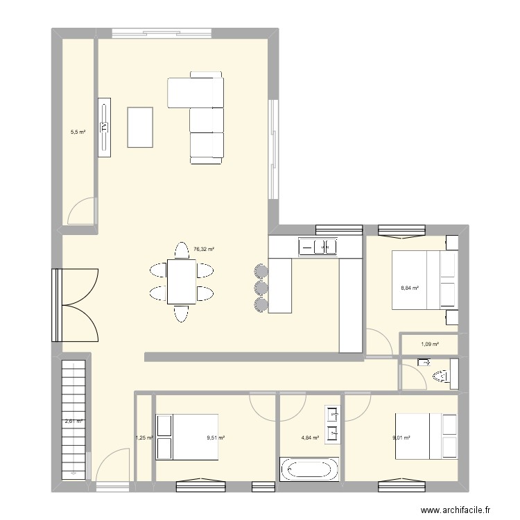 TREMBLAY EXT. Plan de 9 pièces et 119 m2