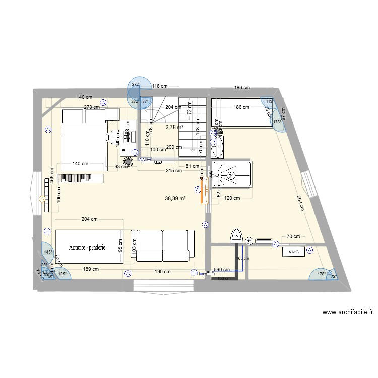 PLAN Blaise Irina 2 sept24. Plan de 3 pièces et 42 m2