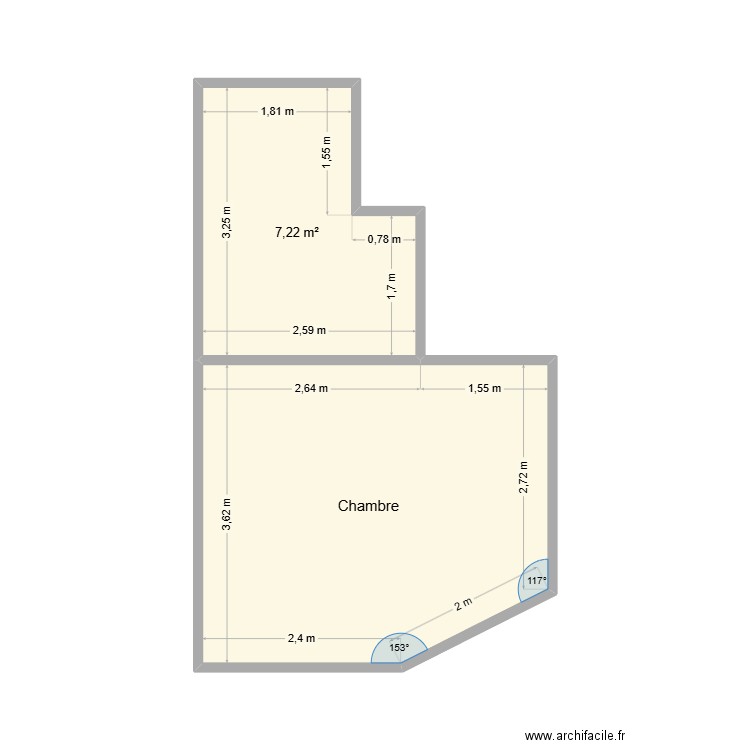 maison robert r+1. Plan de 2 pièces et 22 m2