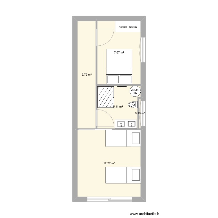 Grand Village SS. Plan de 5 pièces et 31 m2