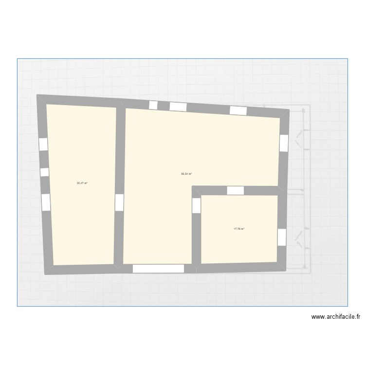 Pech del bosc. Plan de 3 pièces et 110 m2