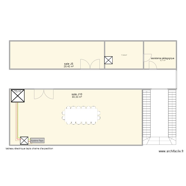 chantier . Plan de 4 pièces et 130 m2