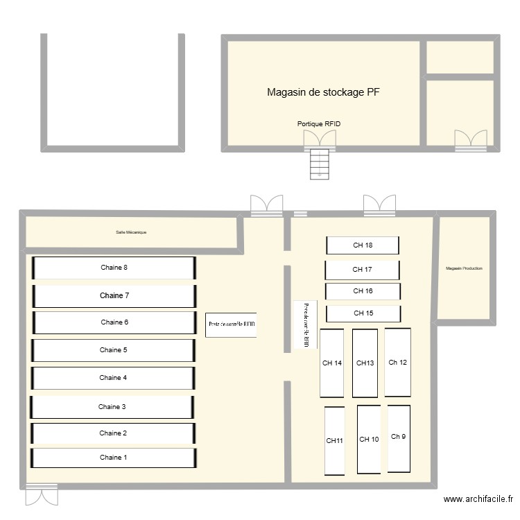 PALN RFID_Tunitrace. Plan de 4 pièces et 271 m2