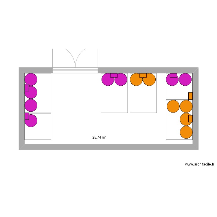 Blanchisserie. Plan de 1 pièce et 26 m2