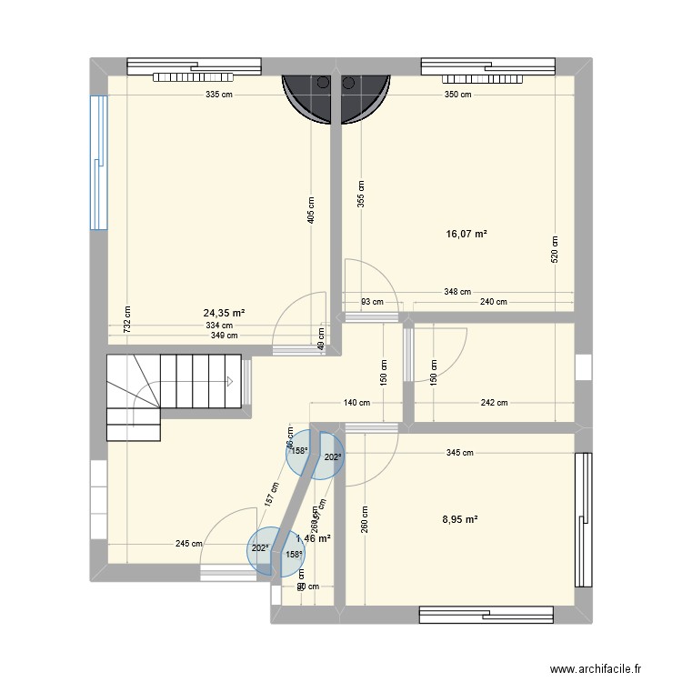 planRdC. Plan de 4 pièces et 51 m2