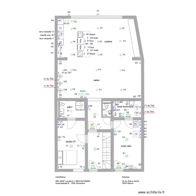 ok reine astrid rez. Plan de 7 pièces et 49 m2