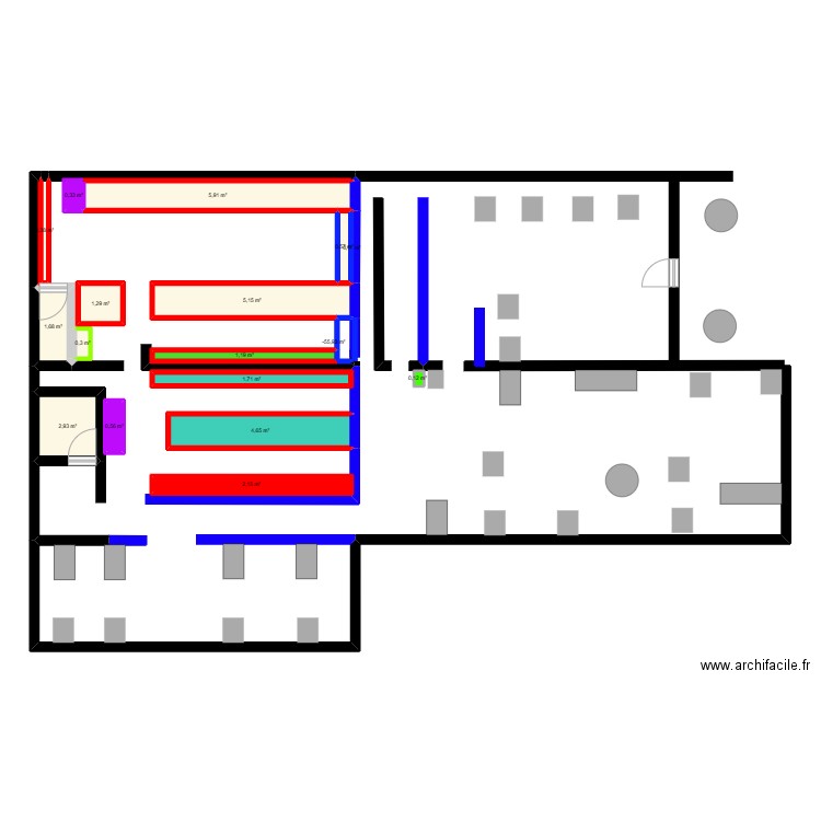 stage 3eme saint jean plan . Plan de 17 pièces et 29 m2