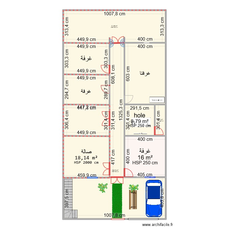 fellah b. Plan de 9 pièces et 201 m2