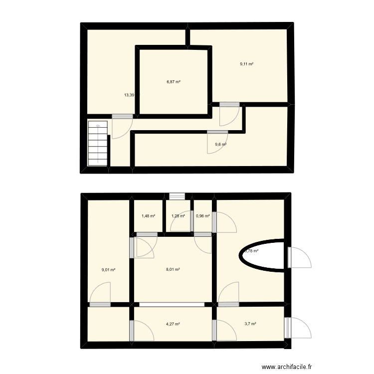 ingéniere . Plan de 12 pièces et 78 m2