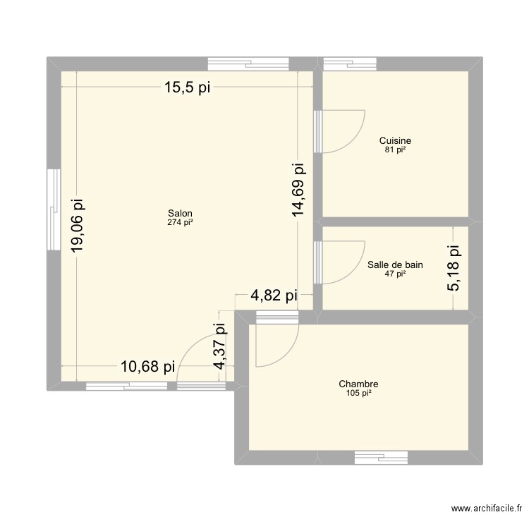 saint Gab 1. Plan de 4 pièces et 47 m2