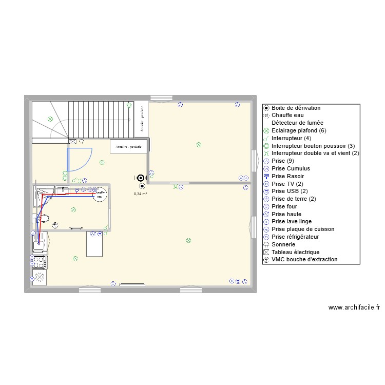 pharmacie 8. Plan de 4 pièces et 133 m2