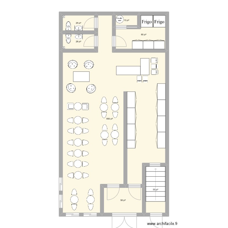 Karnotze. Plan de 7 pièces et 104 m2