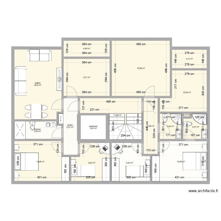  celaliye 16 daire  bahçe . Plan de 18 pièces et 150 m2