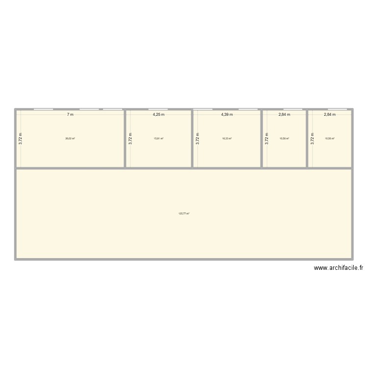 Plan bureaux 1. Plan de 6 pièces et 205 m2