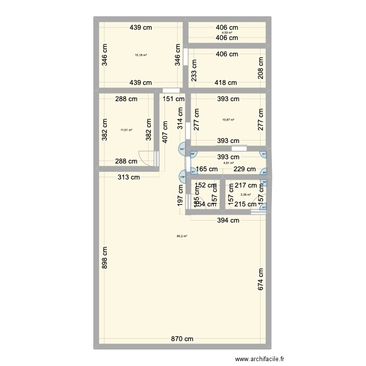 Hangar Montagnac. Plan de 7 pièces et 135 m2