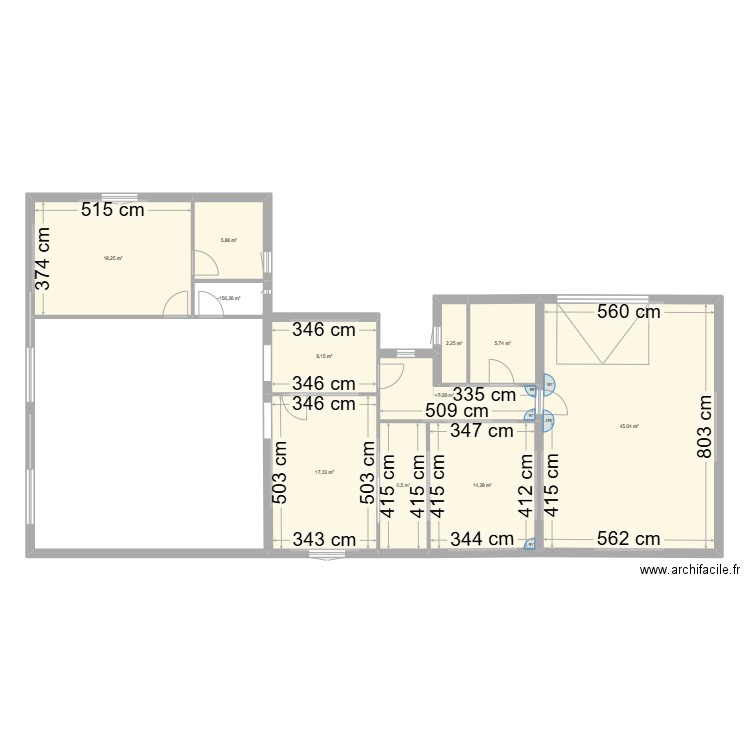 PROJET 1. Plan de 11 pièces et 134 m2