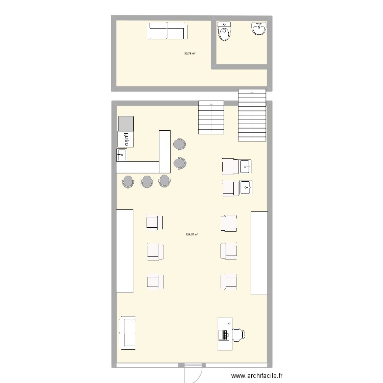 LVB LILLE CENTRE. Plan de 2 pièces et 155 m2