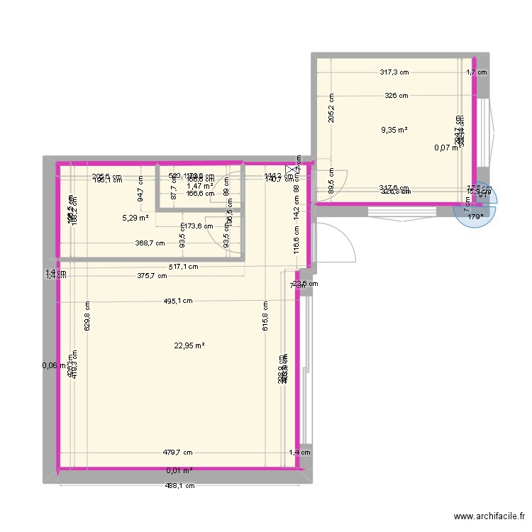 dumaine PLACO. Plan de 7 pièces et 39 m2