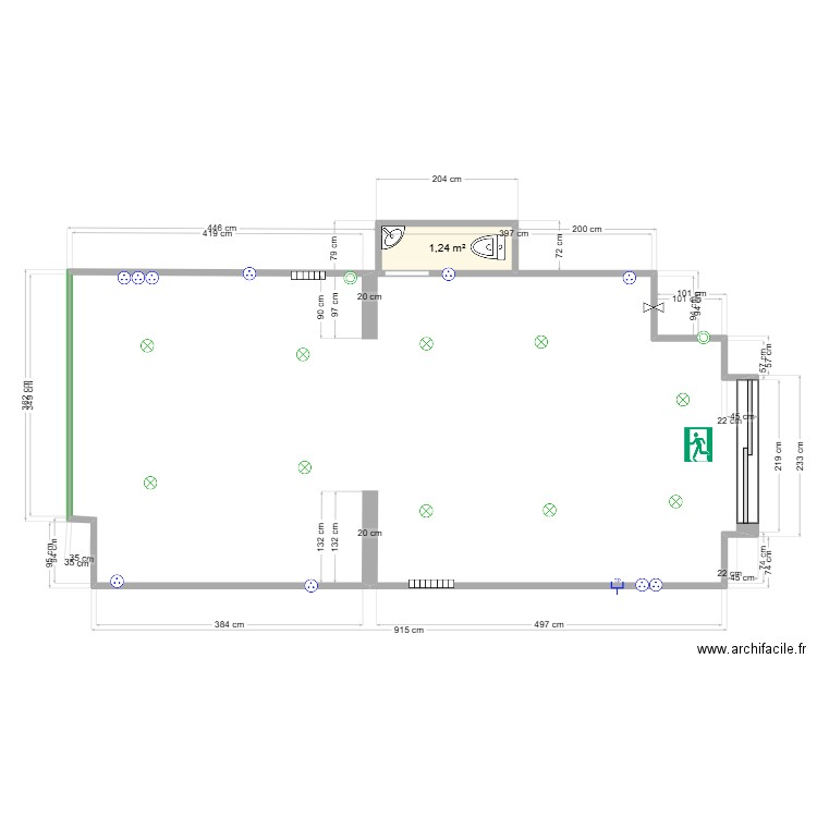 remise commerce St Gely du Fesc. Plan de 1 pièce et 1 m2