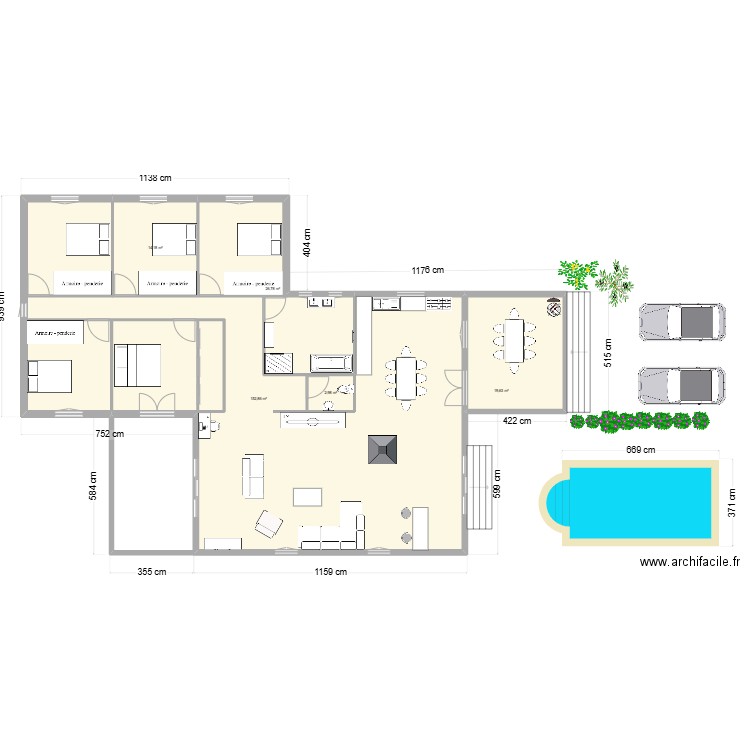 MAISON NOUS . Plan de 5 pièces et 216 m2