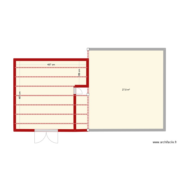 extension Camen atelier dessus. Plan de 13 pièces et 49 m2