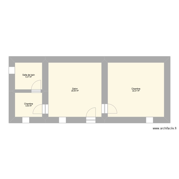 maison selvacava. Plan de 4 pièces et 53 m2