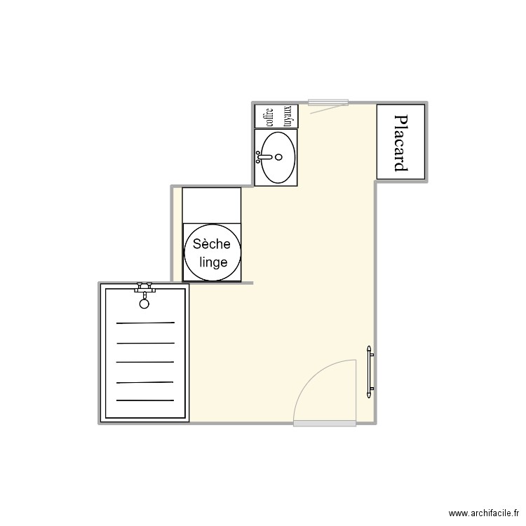 salle de bain 2. Plan de 1 pièce et 7 m2