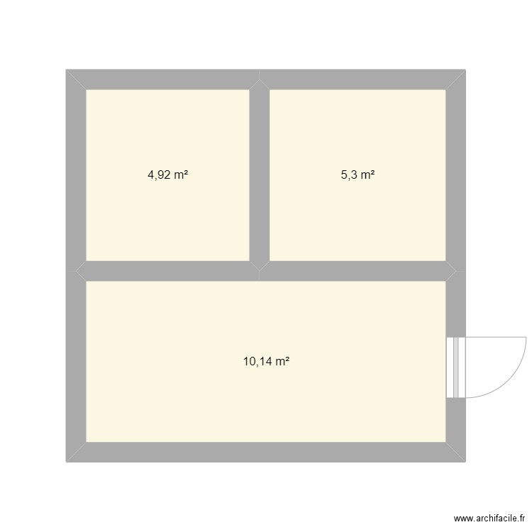 PLAN . Plan de 3 pièces et 20 m2