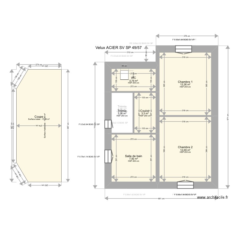 ML24015431. Plan de 15 pièces et 130 m2