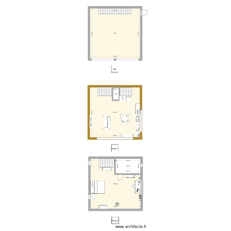 La Dime. Plan de 5 pièces et 156 m2